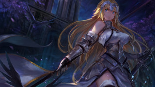 Jeanne darc armor sword forest - darkness free wallpaper