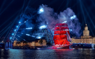 Red boat river city clock - top of a river next free wallpaper