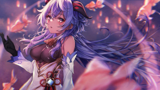 Long purple hair hat aya - aya goda free wallpaper for desktop