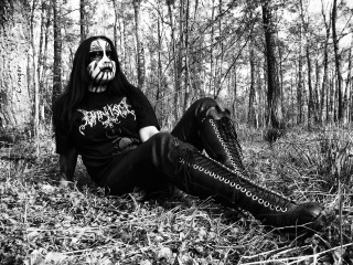 Person mask grass forest trees - dark art free wallpaper for desktop