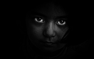 Woman black shirt black background - chris friel free wallpaper