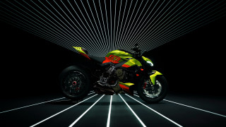 Motorcycle neon lights dark room - white line free wallpaper
