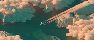 Jet plane over water clouds - filip hodas free wallpaper