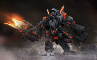 Robot flame gun mecha damage - mecha free wallpaper