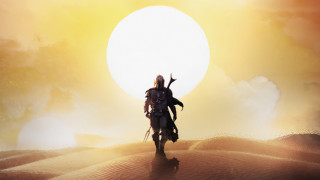 Desert horse man sun cloud - a horse free wallpaper for desktop