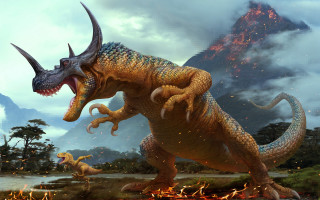 Dinosaur fire pit mountain dragon - a fire pit free wallpaper