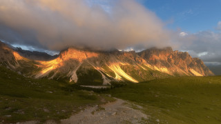Mountain trail cloudy sky dusk - sky above free wallpaper