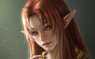 Elf redhair blueeyes banana crying - a banana free wallpaper