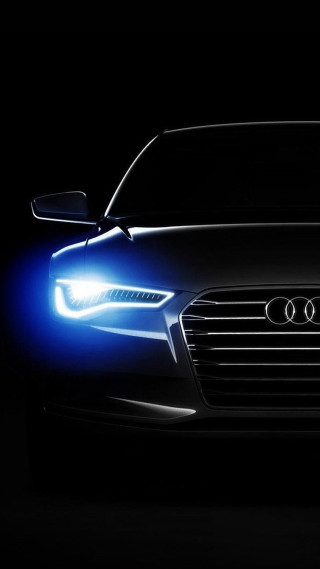 Car bright blue headlight dark 2 - free light wallpaper for mobile