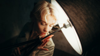 Woman scissors light portrait studio - studio light free wallpaper