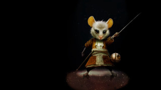 Mouse medieval sword shield aurora - round free wallpaper