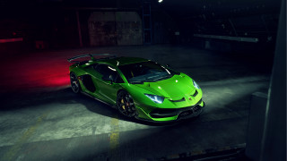 Green sports car garage night - the roof free wallpaper