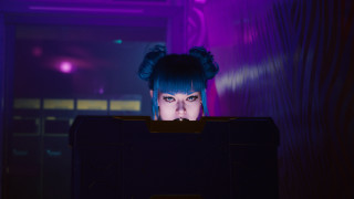 Bluehair blackbox darkroom purplelighting cyberpunk - blue hair free wallpaper for desktop
