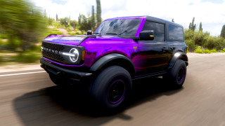 Purple truck forest sunny 3D - a sunny day free wallpaper for desktop