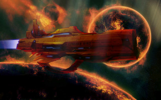 Futuristic space ship stars planets - a futuristic space ship free wallpaper