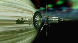 Space station retrofuturism dust disks - chris moore free wallpaper