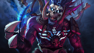 Demonic armor horns glowing skull - a feather free wallpaper for desktop