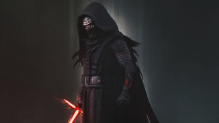 Man dark costume light saber - a red light saber free wallpaper