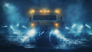 Woman truck fog night cinematic - free rain wallpaper