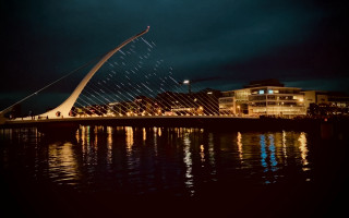 Bridge water building night city 2 - denis eden free wallpaper