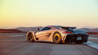 White sports car runway mountains - a runway free wallpaper