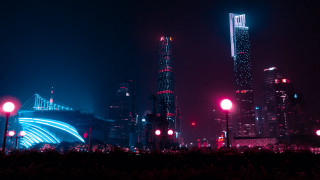 Cyberpunk city skyline night bridge - cyberpunk city free wallpaper