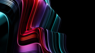 Colorful abstract lines curves dark - stripe pattern free wallpaper