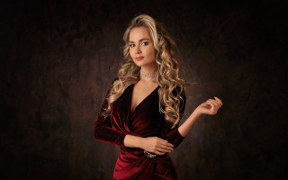 Elina karimova red dress portrait 3 - a ponytail free wallpaper