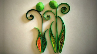 Metal wall sculpture green red - art nouveau fashion free wallpaper