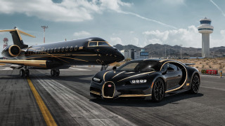 Bugatti jet airliner airport cloud - parked free wallpaper for desktop