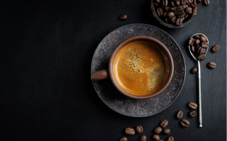 Coffee cup beans table spoon - a spoon and spoon rest free wallpaper