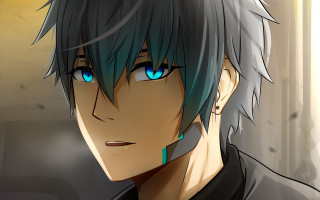 Cybernetic anime man blue eyes - cybernetic free wallpaper for desktop