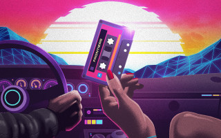 Driver controller sunset retrofuturism cyberpunk - retrowave free wallpaper