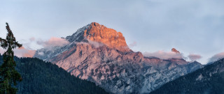 Mountain clouds tree sunset nature - a tree in the foreground free wallpaper