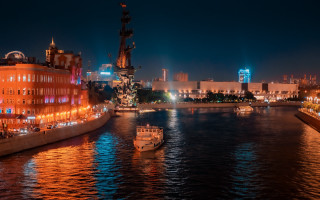 River bridge city night lights 4 - abram arkhipov free wallpaper