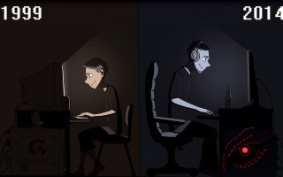 Man sitting computer redlight boys - game art free wallpaper for desktop