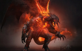 Dragon flames wings dark fantasy - a dark area free wallpaper