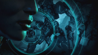 Futuristic woman mirror cyberpunk man - a futuristic background free wallpaper