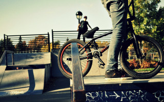Man riding bike ramp skateboard 2 - ben thompson free wallpaper