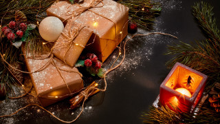 Present brown paper candle christmas - present free wallpaper for desktop