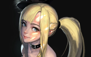 Blonde girl top hat rococo - a cartoon girl free wallpaper for desktop