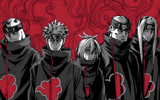 Hooded group red background manga - hood free wallpaper for desktop
