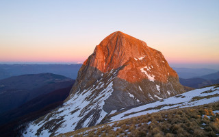 Mount fuji sunset pink sky - peak free wallpaper