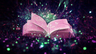 Open book grass magic light - fantasy magic free wallpaper