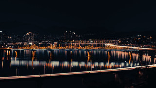 Bridge city lights night matte 2 - cinematic landscape free wallpaper for desktop