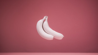 Two bananas upside down pink - upside free wallpaper