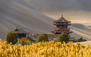 Tall building tower autumn mountain - a tower free wallpaper