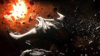 Space station explosion debris black - a space station free wallpaper for desktop