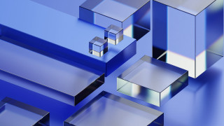 Blue abstract cubes mirrors cinema4d - cinema 4 d free wallpaper