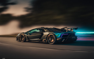 Black sports car night green - a green light free wallpaper for desktop